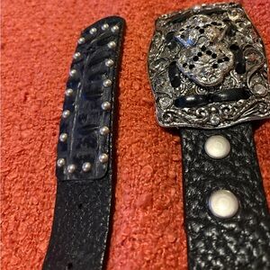 Black Studded Women's Belt